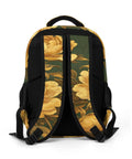 Back view of Dark Green Canvas Printed Unisex Backpack With Large Capacity For Everyday Carry Durable Polyester Build breathable straps