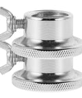 Two Pack Steel Heavy Duty Dumbbell Weight Clamps With Double Lock Safety Design For Barbell And Gym Gear Anti Slip Screw Nuts For Secure Lifting And Workout Accessories, close-up view.
