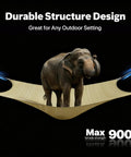Heavy Duty 12x16 Beige Sun Shade Rectangle Shade Sail With Super Ring Canopy Awning For Patio Carport Yard UV Blocking 260 GSM Commercial Grade support image with elephant demonstrating durability.