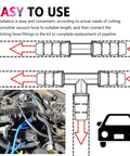 Diagram showing Six Piece Five Foot Vacuum Line Kit For Automotive Silicone Hoses With Sixty Four Connectors, installed in engine.