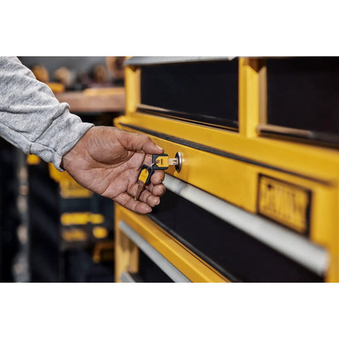 Locking mechanism of Six-Drawer 41-Inch Tool Chest With 100-Lb Drawer Capacity, Heavy-Duty Mobile Storage Cabinet