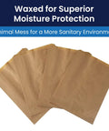 Waxed Kraft Receptacle Liner Bags For Feminine Hygiene Waste, Moisture Resistant, displayed on white surface