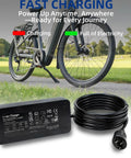 Fast 42V 2A Smart Charger For Bosch E Bike Batteries 36V Lithium Compatible With Performance Line Active Line CX Models Compact Design SGS Certified For Reliable Fast Home Charging shown with e-bike