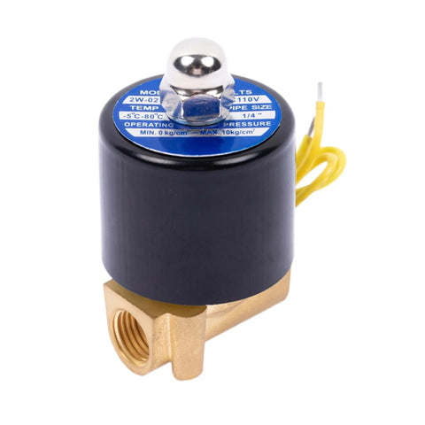 Copper Electric Solenoid Valve, Normally Closed, For Water, Air, And Gas Systems, 110V AC, Quarter Inch NPT Thread, compact design