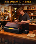 Man using P3 Laser Engraver With Switchable 48W And 24W Diode 455Nm Laser Cutter Engraving Machine in workshop