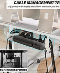 Cable management on Dope Electric Sit Stand Desk With Smooth Lift 35 By 20 Inch Height Adjustable Standing Desk For Home Office Quiet Under 45dB Motor Ergonomic Computer Desk With Cable Management