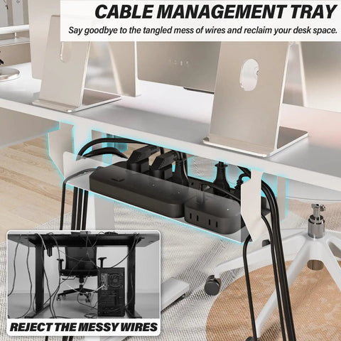 Cable management on Dope Electric Sit Stand Desk With Smooth Lift 35 By 20 Inch Height Adjustable Standing Desk For Home Office Quiet Under 45dB Motor Ergonomic Computer Desk With Cable Management
