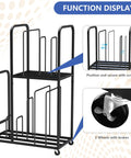 Two Tier Mobile Carton Cart With Eight Adjustable Dividers Rolling Packing Station For Home Or Warehouse built tough with secure screw positions.