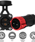Beefed Up Trolling Motor Plug And Receptacle Set For 12V 24V 36V And 48V Boats, waterproof marine DC power connector with cap