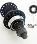 Front Bicycle Hub Aluminum Alloy 36 Hole 100mm Width Three Eighths Thread For 14G Spokes Rotary Disc Brake Rotor Compatible