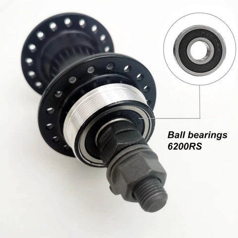 Front Bicycle Hub Aluminum Alloy 36 Hole 100mm Width Three Eighths Thread For 14G Spokes Rotary Disc Brake Rotor Compatible