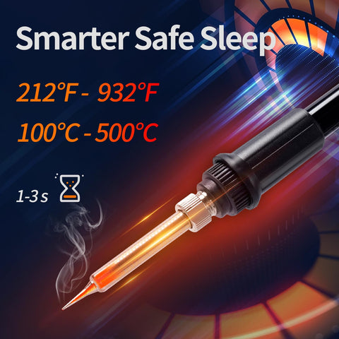 2 In 1 Hot Air Rework Station Kit With 760W Soldering Iron And Soldering Mat showing soldering iron temperature range