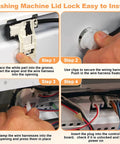 Washer Lid Lock Replacement For Front Load Washers No Fuss Easy Install Durable Replacement Part For MVWC465HW0 MVWC465HW1 MVWC465HW2 MVWC555DW1 MVWC565FW0 MVWC565FW1 MVWC565FW2 MVWX655DW1 MVWX655DW2 MVWX700AG0, install steps