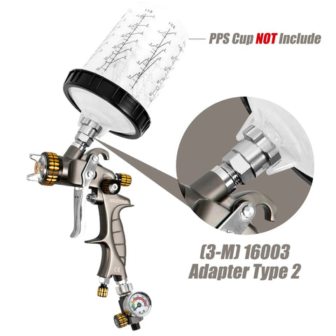 Pro Grade HVLP Mini Air Spray Gun For Clearcoat Touch Ups With 150 Ml Cup and precision stainless steel nozzle features.