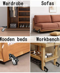 Heavy Duty Retractable Casters Set Of Four With Floor Mount Hardware Built Tough For Any Workshop Table Or Utility Cart Offering Rock Solid Locking Stability And Smooth Rolling Glide Across Concrete Surfaces Handling 300 KG Loads Like A Champ used on wardrobe, sofas, wooden beds, and workbench.