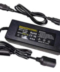 High Output AC To DC Converter 100V To 240V To 12V 10 Amp 120 Watt Plug And Play Power Adapter with cables for car fridge usage.