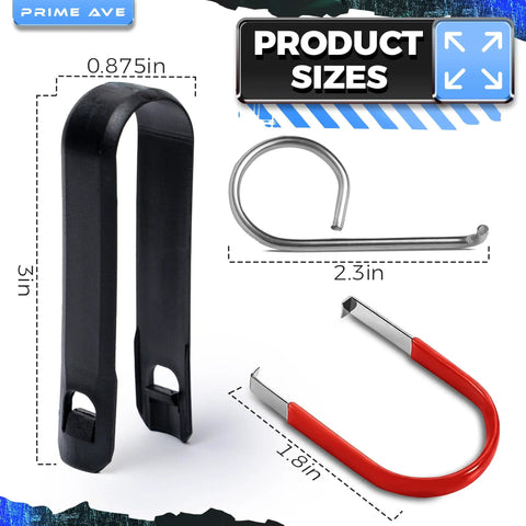 Three Piece Lug Nut Cap Cover And Center Cap Removal Tool Set With Stainless Steel Plastic ABS And Steel Pullers For Audi BMW Mercedes Mini Tesla VW Cars showing different tool sizes.