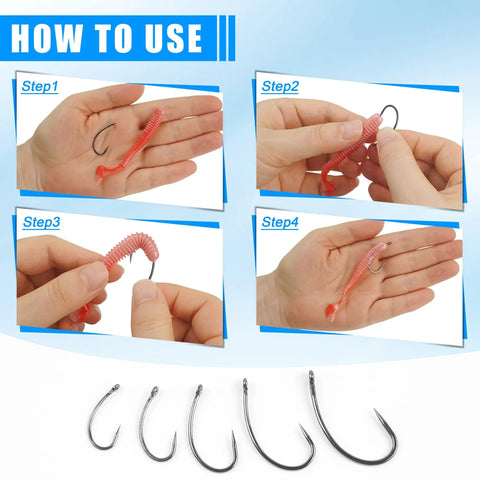 How to use guide for Pro Grade 175Piece Barbless Carp Hook Kit With Curve Shank Crank Wide Gape Fly Tying And Circle Hooks
