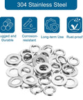 All In One M12 Stainless Steel Washer Kit, 100 Pieces Including 50 Split Lock Washers And 50 Flat Washers, 304 Grade Rust Resistant Hardware, White Finish, Heavy Duty DIY And Auto Projects, M12 304 stainless washers