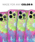 Full Body Skin Decal Wrap Kit for iPhone 11 With Spiral Tie Dye Pattern V7 display on multiple phones