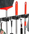 Mop And Broom Holder Wall Mount With Easy Install Upgraded Design Stainless Steel Broom Organizer for Closet Garage Laundry Room