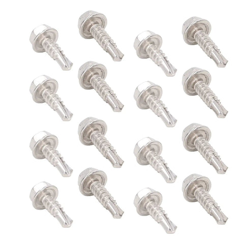 Go To Self Drilling Hex Washer Screws Kit 4.8x16mm And 4.8x19mm, 100 Pieces Stainless Steel Fasteners For Home And Office Repairs
