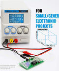Regulated Variable DC Bench Power Supply 0 To 30V And 0 To 5A Low Noise Switch Mode with alligator clips, LED display, for DIY projects