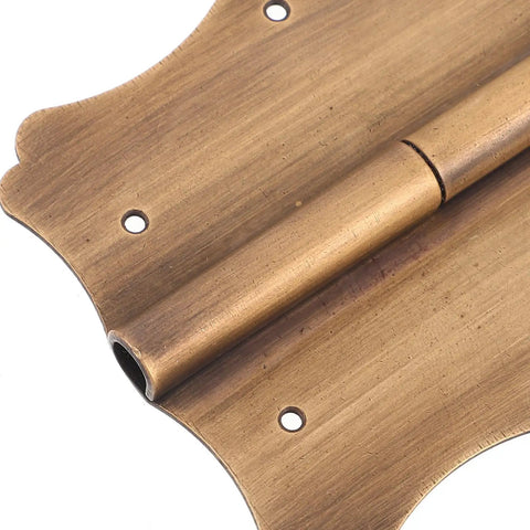 Heavy Duty Copper Door Hinge With Vintage Edges, Wear-Resistant And Smooth Operation, solid copper hardware close-up view