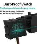 Pro Grade Brushless Electrician Wire Puller And Cable Threader Handles Tight Conduits With Zero Hassle Equipped With Bright Integrated Led Work Light And Dependable Lithium Battery For Easy Daily Grind Trade Tasks, showing dust-proof switch with stepless speed change.