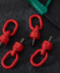 4 Pack M16 31.8 G80 Swivel Eye Bolt Hoist Ring With 360 Degree Rotation, red lifting rings on black surface