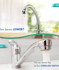 Comparison of water flow before and after using 5 Piece Faucet Aerator Key Set With 16.5Mm 18.5Mm 21.5Mm 22.5Mm And 24Mm Sizes.