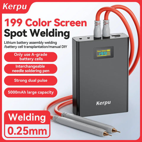 Dope Upgraded LCD Screen Spot Welder With 5000mAh Rechargeable Battery, 80 Gear Adjustable Portable Mini Welder For 18650 Cells.