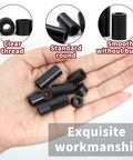 Outlet Spacer Kit With 495 Black Nylon Round Spacers For Electrical Boxes And Switch Receptacles, insulated plastic spacers in hand