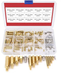 360 Piece M2 M3 M4 Brass Spacer Standoff Kit With Male And Female Nuts For DIY Projects And Electronics in Storage Box