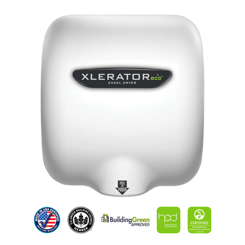 Front view of High Speed No Heat Touchless Hand Dryer With Adjustable Speed And Sound, LEED and GreenSpec listed, 500 Watts.