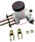 Heavy Duty Go Kart Hydraulic Brake Master Cylinder Replacement For 90cc To 250cc Go Karts And ATVs Aluminum Alloy Construction Braking System Master Cylinder Compatible With Sunl Kandi Roketa Kazuma Kinroad TaoTao Twister, showing measurements and components