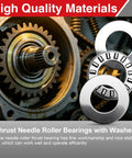 Heavy Duty Thrust Needle Roller Bearings With Washers, Two Sets, One Half Inch Bore, gears in background