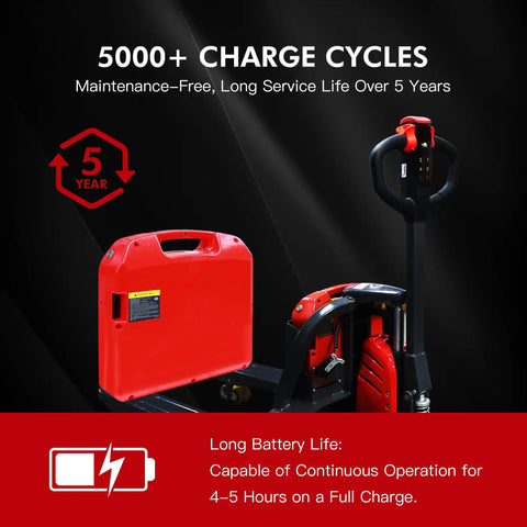 Heavy Duty 24V 20Ah Electric Pallet Jack Lithium Ion Battery For Heli Jialift Lonking Jac Tailift Forklift with red casing, indicating charge cycles.