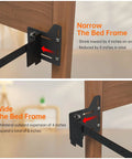 Full To Queen Conversion Kit Pair Of Adjustable Headboard Brackets For Metal Bed Frames Quick Install No Sweat Setup Slides Four Inches For Super Room Upgrade, shown in narrow and wide configurations.