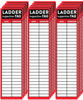 Heavy Duty Red Ladder Inspection Labels 120 Pack Real Deal Safety Stickers for Job Site Checks and Crew Step Tagging with log grids.
