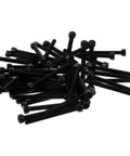 Pile of Beefy Heavy Duty M5x50mm Hex Socket Screws Black Oxide Steel Fully Threaded Mounting Bolts