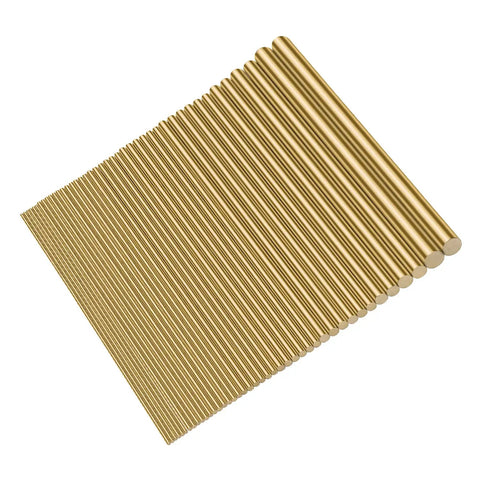 Brass Round Rods Kit 1mm To 8mm Diameters 100mm Length 48 Pieces For DIY Crafting Knife Making Pins And Handle Pins Lathe Bar Stock