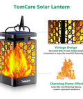 Upgraded Solar Lantern With Realistic Flickering Flame Outdoor Hanging Lantern Lights For Patio Garden Deck Yard Waterproof LED 4 Pack