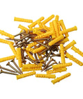 200 Pieces M6x30 Self Drilling Ribbed Wall Anchors Kit For Drywall No Prep Install, Yellow Zinc Plated Carbon Steel Expansion Screws