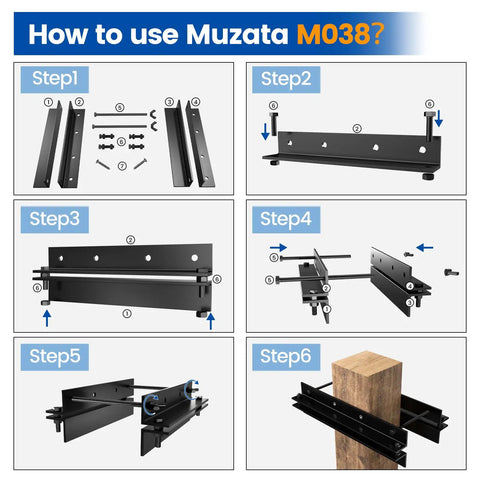 Step-by-step guide to using Muzata MO38 for cutting 4x4 posts with Reciprocating Saw Guide Attachment
