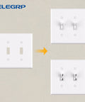 2-Gang Toggle Switch Wall Plate Set Mid-Size Unbreakable Polycarbonate Cover For Toggle Dimmer Light Switches UL Listed Glossy White 5 Pack