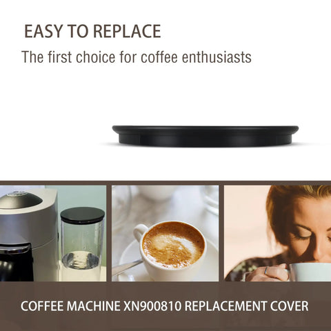 Two Pack Water Tank Lid Replacement Covers For Vertuo Plus Espresso Machines And Krups Vertuo Plus Coffee Makers Fits XN9008 XN900T XN902T And Similar Models Easy Install Durable Replacement Parts. Image of a black replacement lid for a coffee machine shown from the side.