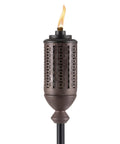 Bronze Outdoor Torch For Patio And Garden, 65 Inch Metal Torch With Long Lasting Wick And Snuffer, Weather Resistant, Converts From 65 Inch To 50 Inch
