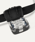 Battery compartment of Two Pack Outdoor Headlamps For Camping And Hiking With 45 Degree Adjustable Angles Seven Lighting Modes Including Red Light