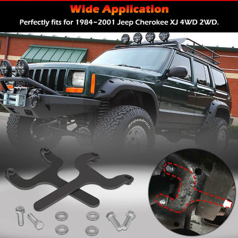 Heavy Duty Rear Bar Pin Flag Nut Kit To Swap Out Busted Shock Mounts On Your Ride Fits 1984 To 2001 Jeep Cherokee XJ 4WD 2WD with bolts and washers.